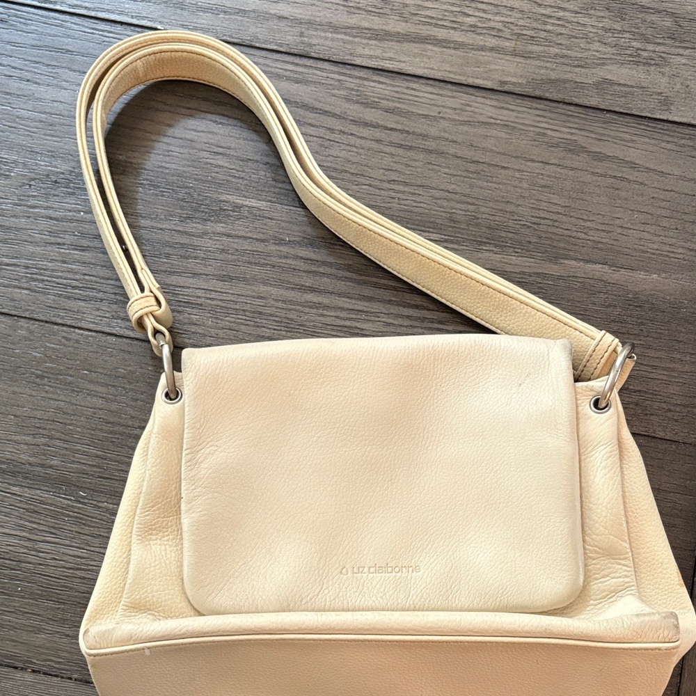 Liz Claiborne Beige Leather Shoulder Bag